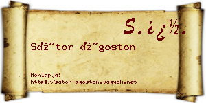 Sátor Ágoston névjegykártya